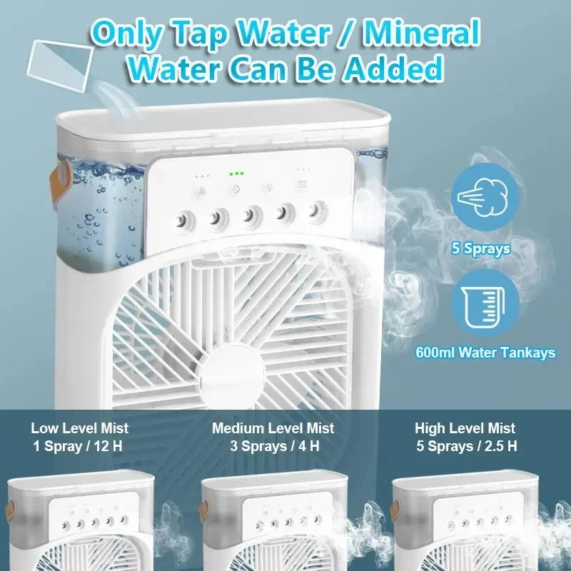 3 in 1 Air Conditioner + Humidifier + LED Light
