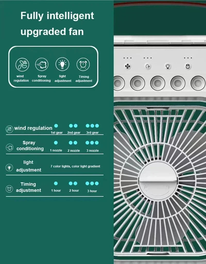 3 in 1 Air Conditioner + Humidifier + LED Light