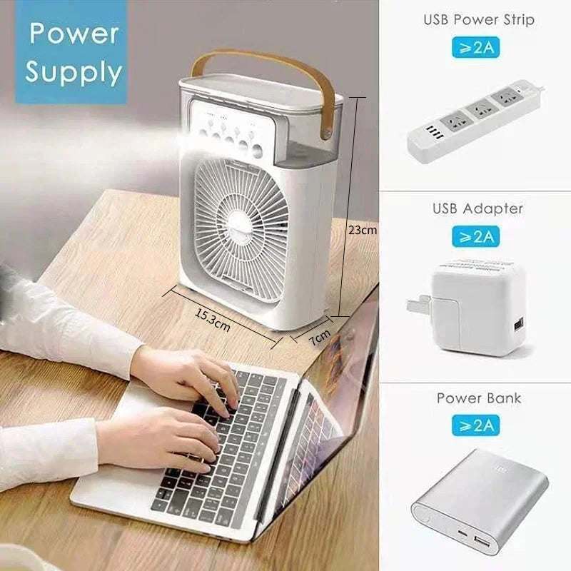3 in 1 Air Conditioner + Humidifier + LED Light